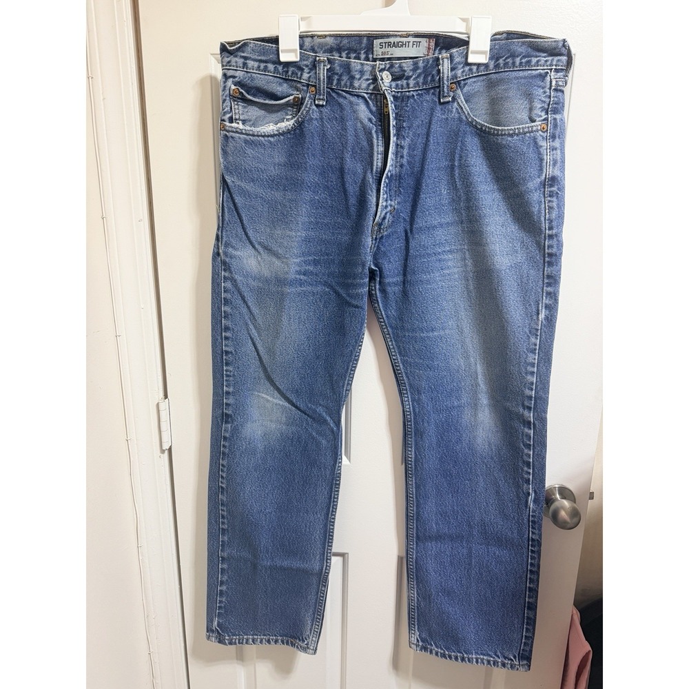 Levi's 505 Regular Fit Mens Jeans Blue Medium Wash Size 38x30 100% Cotton
